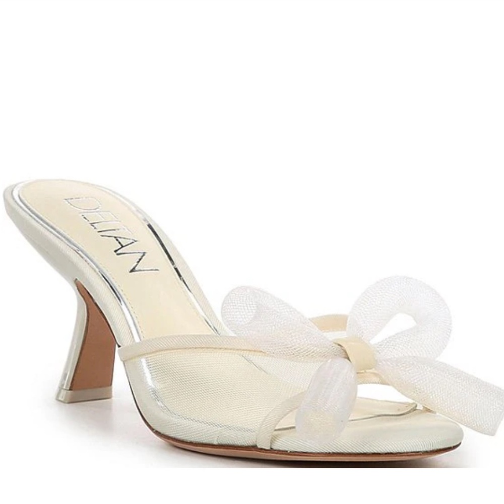 Mesh Bow Detail Dress Slide Sandals